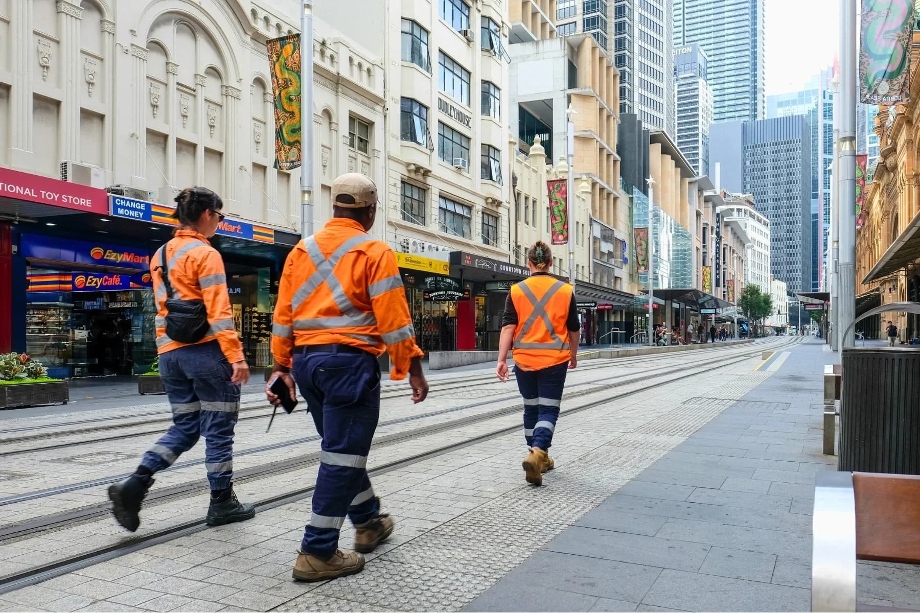 Record TIME workforce management platform hero image showing jobsite operations across construction, trades, cleaning, and infrastructure industries